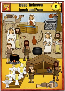 Preview of Isaac, Rebecca, Jacob, and Esau Clip Art by Charlotte's Clips