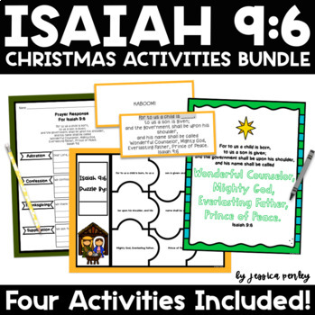 Preview of Isaiah 9:6 Activities Bundle | Christian Christmas Bible Verse for Kids | Winter