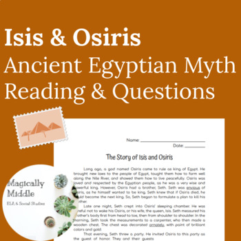 Preview of Isis & Osiris Ancient Egyptian Myth Reading & Comprehension Questions