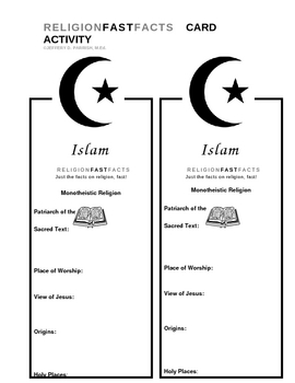 Preview of Islam Fast Fact Card