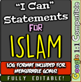 Islam "I Can" Statements & Learning Goals! Log & Measure I