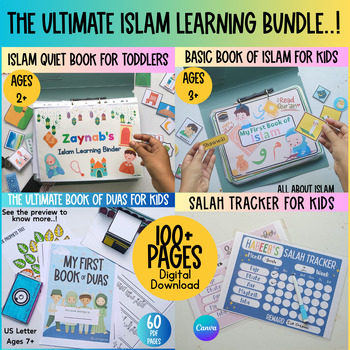 Preview of Islam Learning Binder Bundle, Islamic Homeschool Bundle, Muslim homeschool