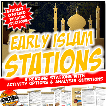 Preview of Islam Stations Activity with Key Questions Graphic Organizer & Worksheets