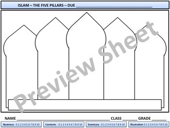 Download The Five Pillars of Islam - Homework by Mrgrayhistory | TpT