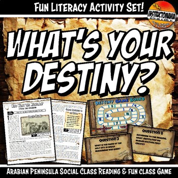 Preview of Islam or Arabia What's Your Destiny Close Reading & Fun Comprehension Game