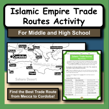 Preview of Islamic Empire Trade Routes Map Activity for Social Studies and History