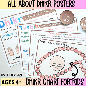 Preview of Islamic Homeschool Resources,All about Dhikr Posters,Dhikr Chart for kids