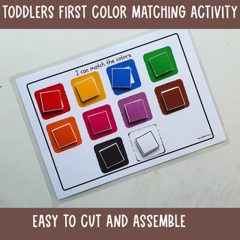 Preview of Toddler Busy Book Activities,Learning Binder, Color Matching, Size Sorting