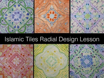 Preview of Islamic Tiles Multicultural Project Radial Symmetry and Color Art Lesson pdf
