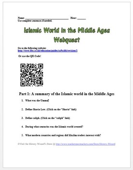 Islamic World In The Middle Ages Webquest By History Wizard Tpt