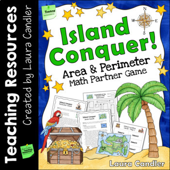 Preview of Island Conquer Area and Perimeter Math Game (Pirate Theme)