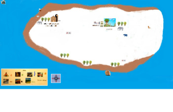 Preview of Island Family adapted story, comprehension, goegraphy measuring and map work