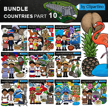 Preview of Island country - Countries Clip Art Bundle commercial use - PART 10