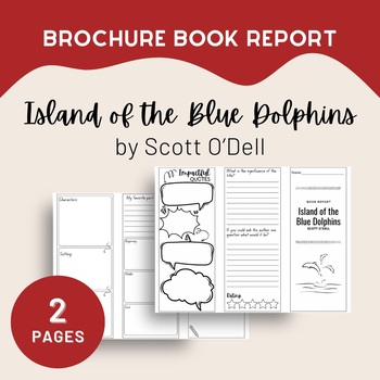 Preview of Island of the Blue Dolphins Book Report Brochure, PDF + Easel Activity, 2 Pages