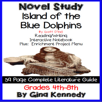 Preview of Island of the Blue Dolphins Novel Study &  Project Menu; Digital Option