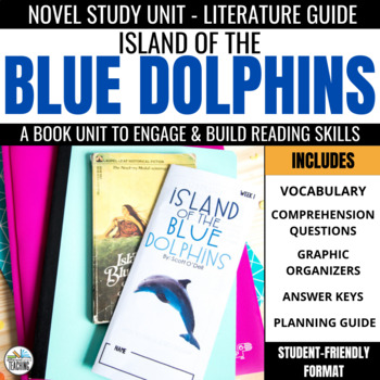Preview of Island of the Blue Dolphins Novel Study: Comprehension Questions & Vocabulary
