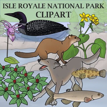 Preview of Isle Royale National Park Clip Art - Plants and Animals of the National Parks