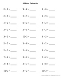 Isolated Math Facts Practice Addition Bundle (2's-10's)
