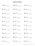 Isolated Math Facts Practice Division Bundle (2's-10's)