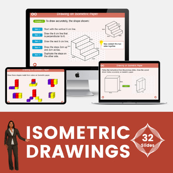 Preview of Isometric Drawings Digital Lesson with Printable Worksheet CCSS 6.G.A.4