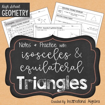 Preview of Isosceles & Equilateral Triangles: Notes & Practice