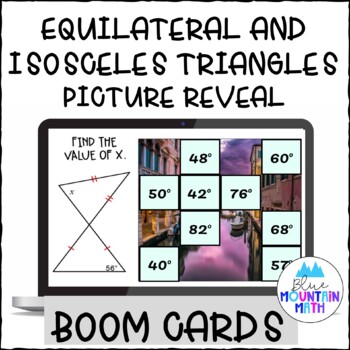Preview of Isosceles and Equilateral Triangle Picture Reveal Boom Cards--Digital Task Cards