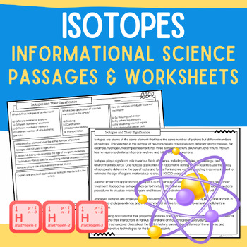Preview of Isotopes: Informational Science Reading Passages, Worksheets, & Answers