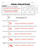 Isotopes Worksheet -- Review & Practice Problems (Protons,