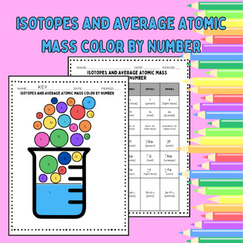 Isotopes and Average Atomic Mass Color by Number by Savvy Science Lab
