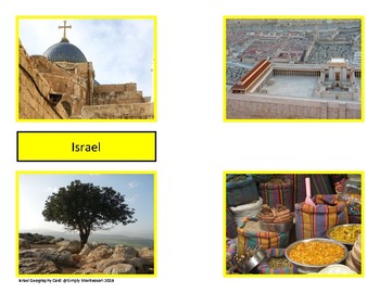 Preview of Israel Geography Picture Cards Preschool Montessori Kindergarten Culture
