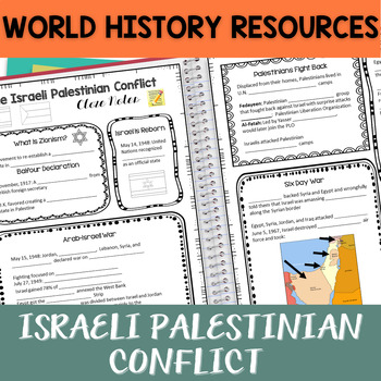 Preview of Israeli Palestinian Conflict PowerPoint, Cloze Notes, and Activities