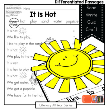 Preview of It Is Hot - Literacy & Craft