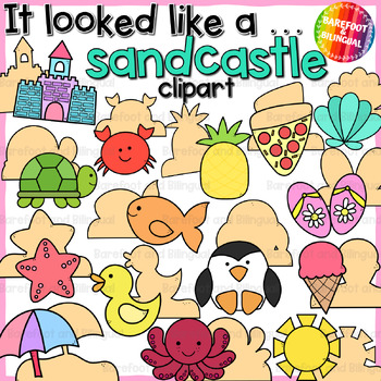 Preview of It Looked Like a Sandcastle Clipart - Summer Clipart