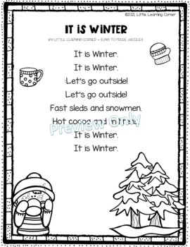 It is Winter poem by Little Learning Corner | TPT