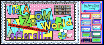 Preview of It's A Zoom World afterall/ Editable Name Slides
