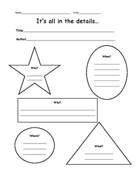 5 W's Graphic Organizer 2nd Grade by Just a Teacher | TpT