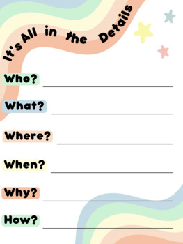 Preview of It's All in the Details Writing Worksheet