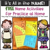 Name Activity | Kindergarten Letter Identification Free Ba