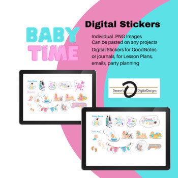 Preview of It's Baby Time - Digital Stickers