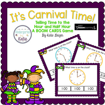 Preview of It's Carnival Time BOOM CARDS Time to the Hour and Half Hour