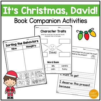 Preview of It's Christmas David Book Companion Activities - K-2 Reading Comprehension