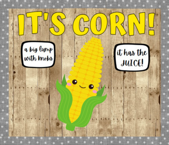 Preview of It's Corn! Bulletin Board and Matching Worksheet