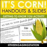 It's Corn! Getting to Know You Activity