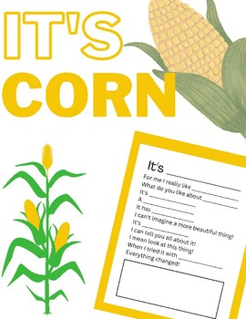 It's Corn song inspired writing/poetry activity by Alyssa Dalton