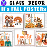 It's Fall Posters Holiday Autumn Seasonal Classroom Decor No PREP