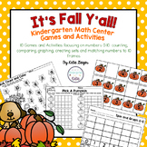 Fall Kindergarten Math Center Games and Activities