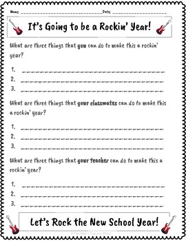 Preview of It's Going to Be a Rockin' Year!  A Goal Setting Activity to Start the Year!