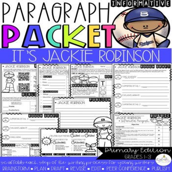 Preview of It's Jackie Robinson | Biography Paragraph Packet | Informational Writing