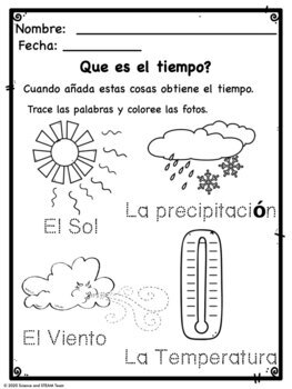 kindergarten science weather student worksheets and resources in spanish