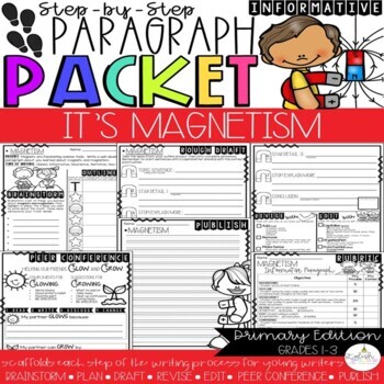 Preview of It's Magnetism | Step by Step Paragraph Packet | Informational Writing
